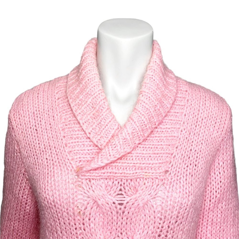 RALPH LAUREN Hand Knit Shawl Collar Fisherman Sweater - Picture 5 of 8